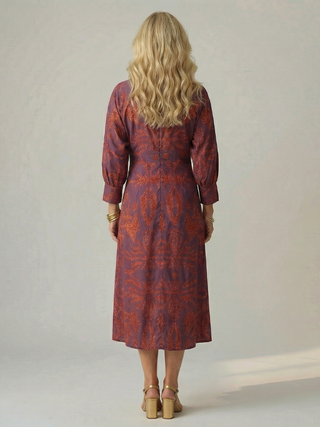 LUNE | NATURAL WRAP MIDI DRESS FOR WOMEN