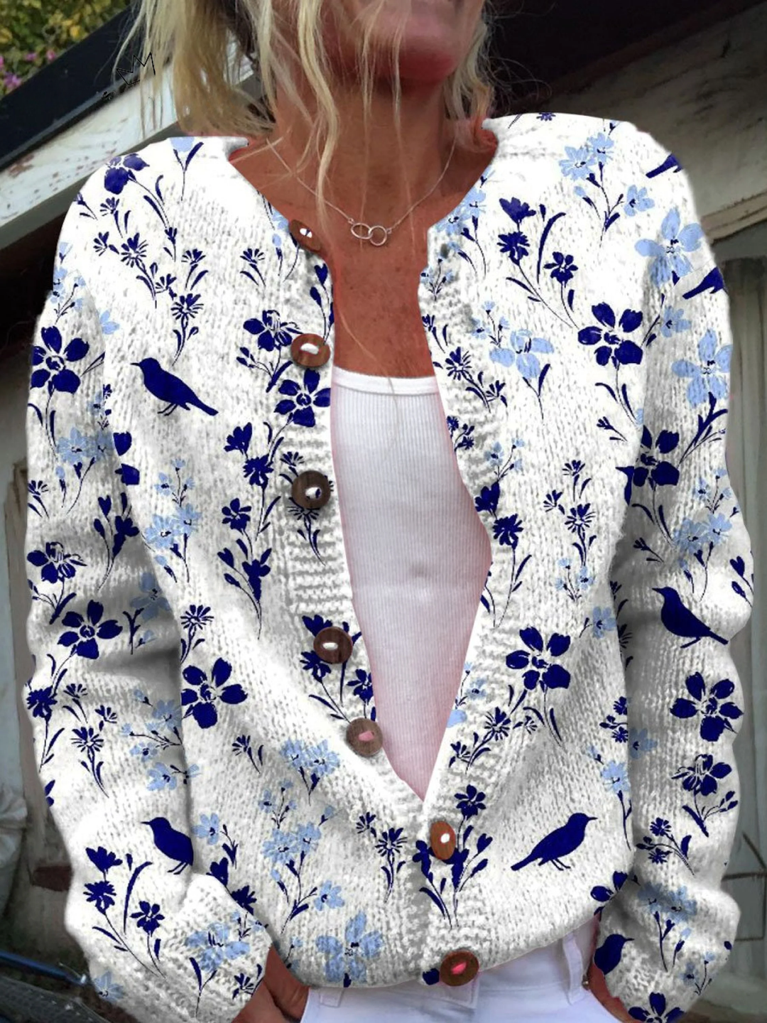 CELINE | VINTAGE FLORAL BIRD SWEATER FOR WOMEN