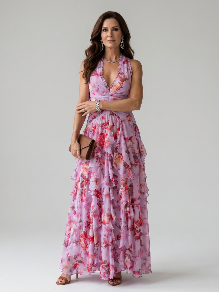 NORI | HALTER NECK MAXI DRESS FOR WOMEN