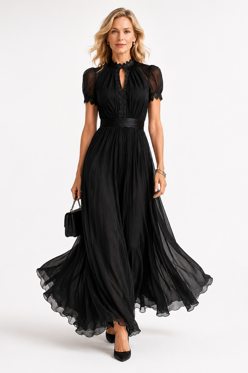 VIVIENNE | LACE DETAIL MAXI DRESS FOR WOMEN