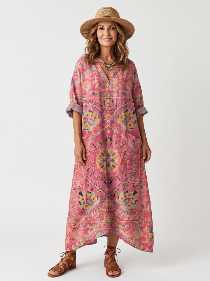 TILDA | ABSTRACT PRINT MIDI DRESS FOR WOMEN