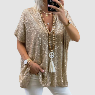 FRANCOISE | V-NECK SEQUIN TOP FOR WOMEN