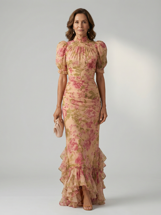 VIANNE | GENTLE NECK MAXI DRESS FOR WOMEN