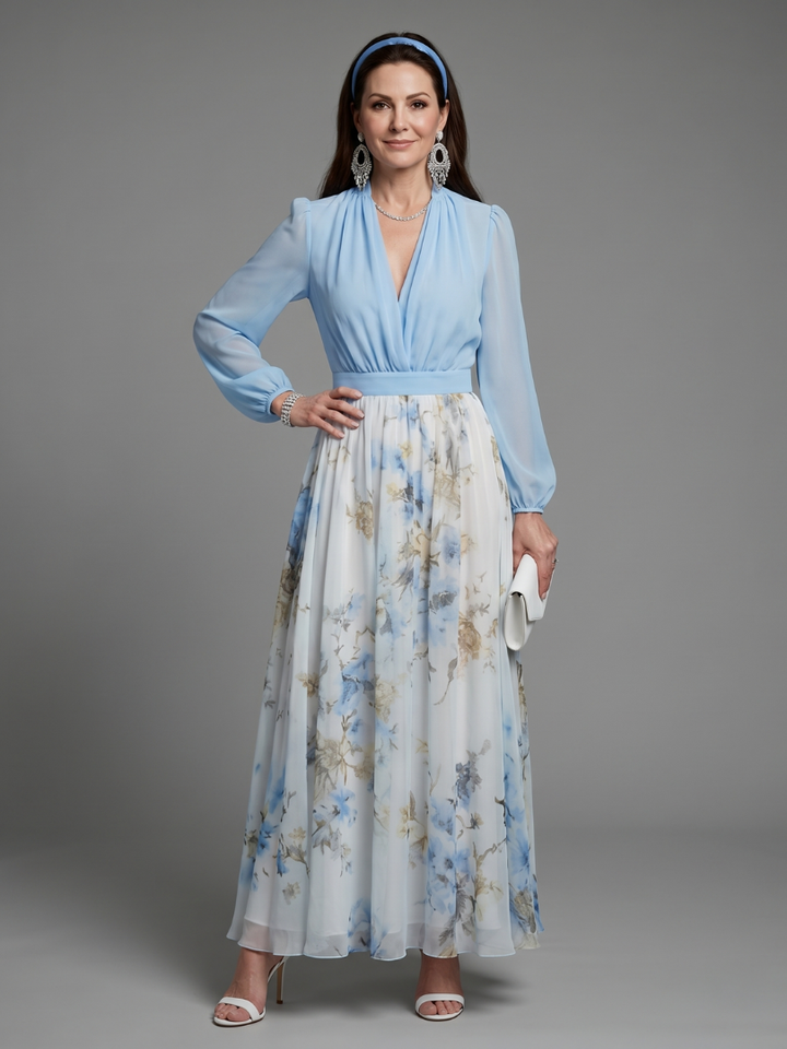 AUGUSTA | NECK SHEER MAXI DRESS FOR WOMEN
