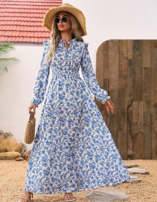 PERNILLE | ROMANTIC LONG-SLEEVE MAXI DRESS FOR WOMEN