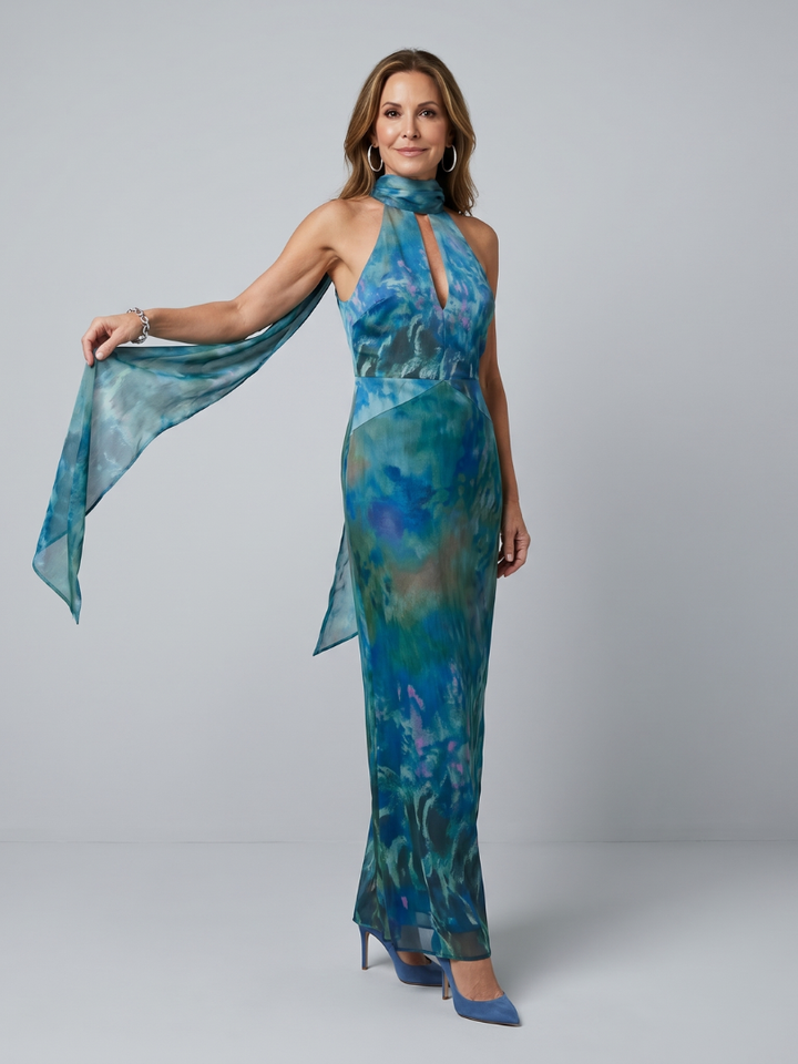 JUNIPER | KEYHOLE HALTER MAXI DRESS FOR WOMEN