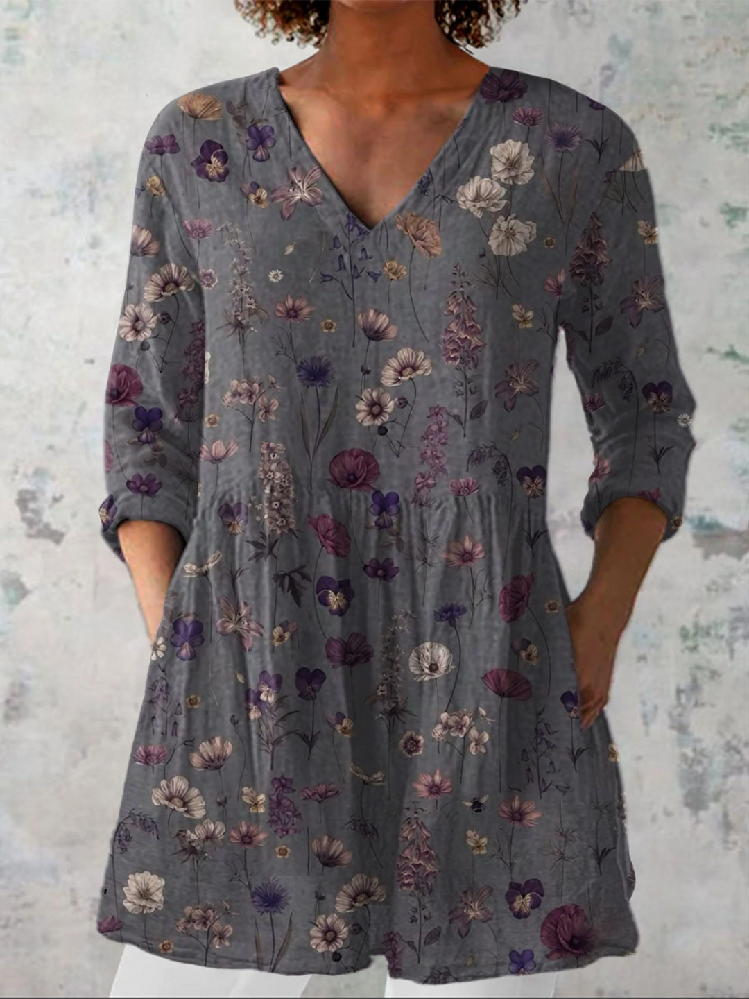 AUDREY | LONG SLEEVE V-NECK BLOUSE FOR WOMEN