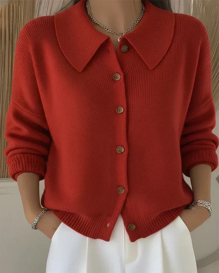 LUCIENNE | BUTTON COLLAR CARDIGAN FOR WOMEN