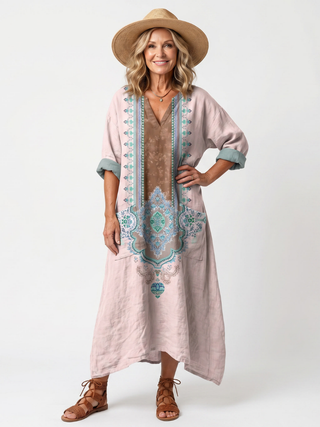 KENZA | PANEL RELAXED MIDI DRESS FOR WOMEN