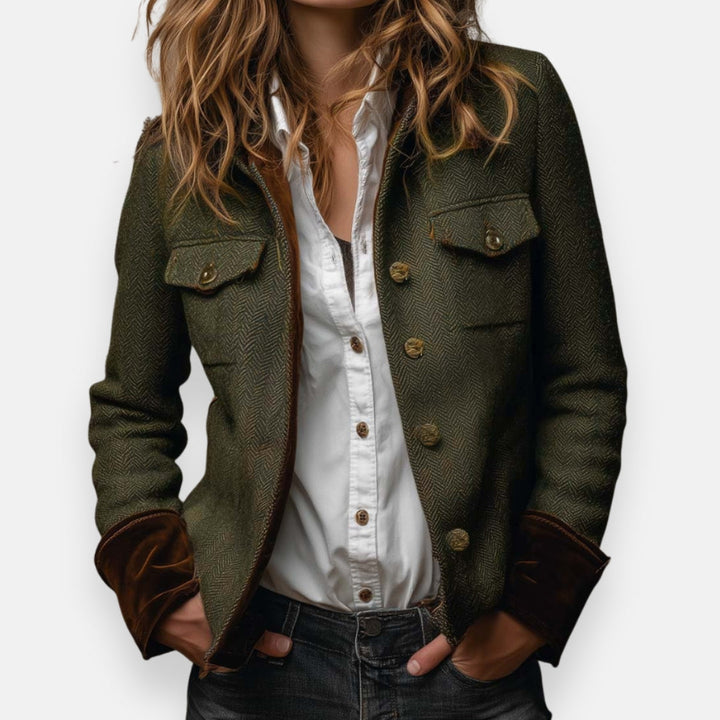 GERALDINE | TWEED VELVET JACKET FOR WOMEN