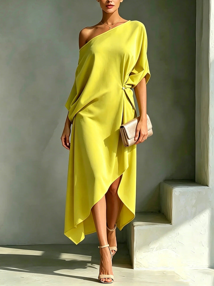 ELVIRA | SQUARE NECK MIDI DRESS FOR WOMEN