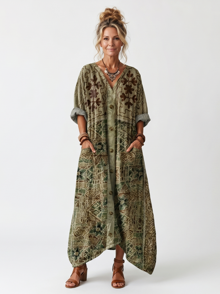 ALETA | BUTTON FRONT MIDI DRESS FOR WOMEN