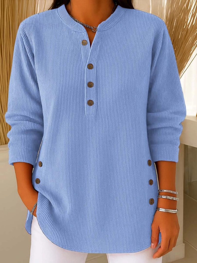 INGRID | BUTTON HENLEY TUNIC FOR WOMEN