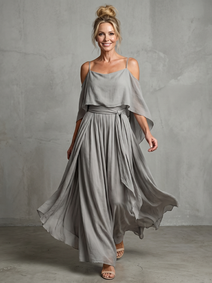 MARISOL | LAYERED DRAPE COLD TOP FOR WOMEN