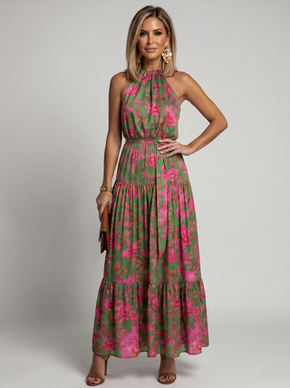 ROWEN | DRAPED HALTER MIDI DRESS FOR WOMEN