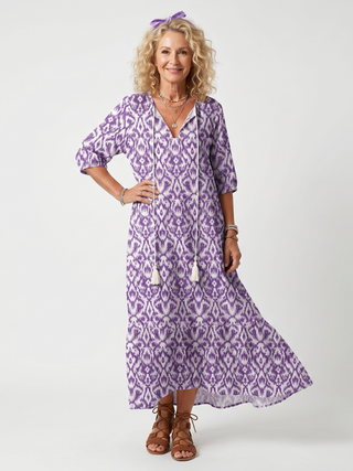 PENELOPE | PRINTED TASSEL MIDI DRESS FOR WOMEN