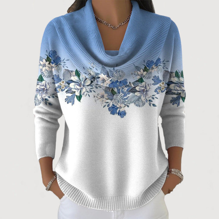 KALANI | FLORAL TURTLENECK SWEATER FOR WOMEN