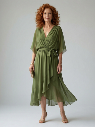 ELRIC | LIGHT DRAPE MIDI DRESS FOR WOMEN