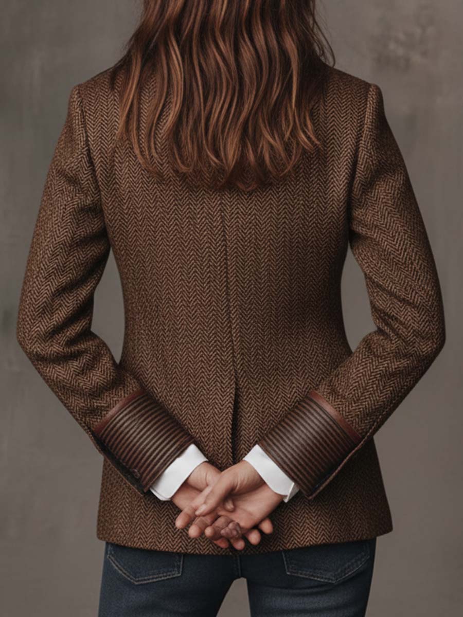 ROSALIND | CHEVRON PRINT PANEL BLAZER FOR WOMEN