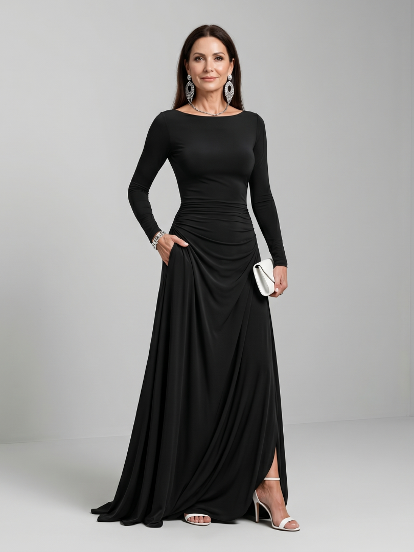 GYRAM | LONG SLEEVE NECK DRESS FOR WOMEN