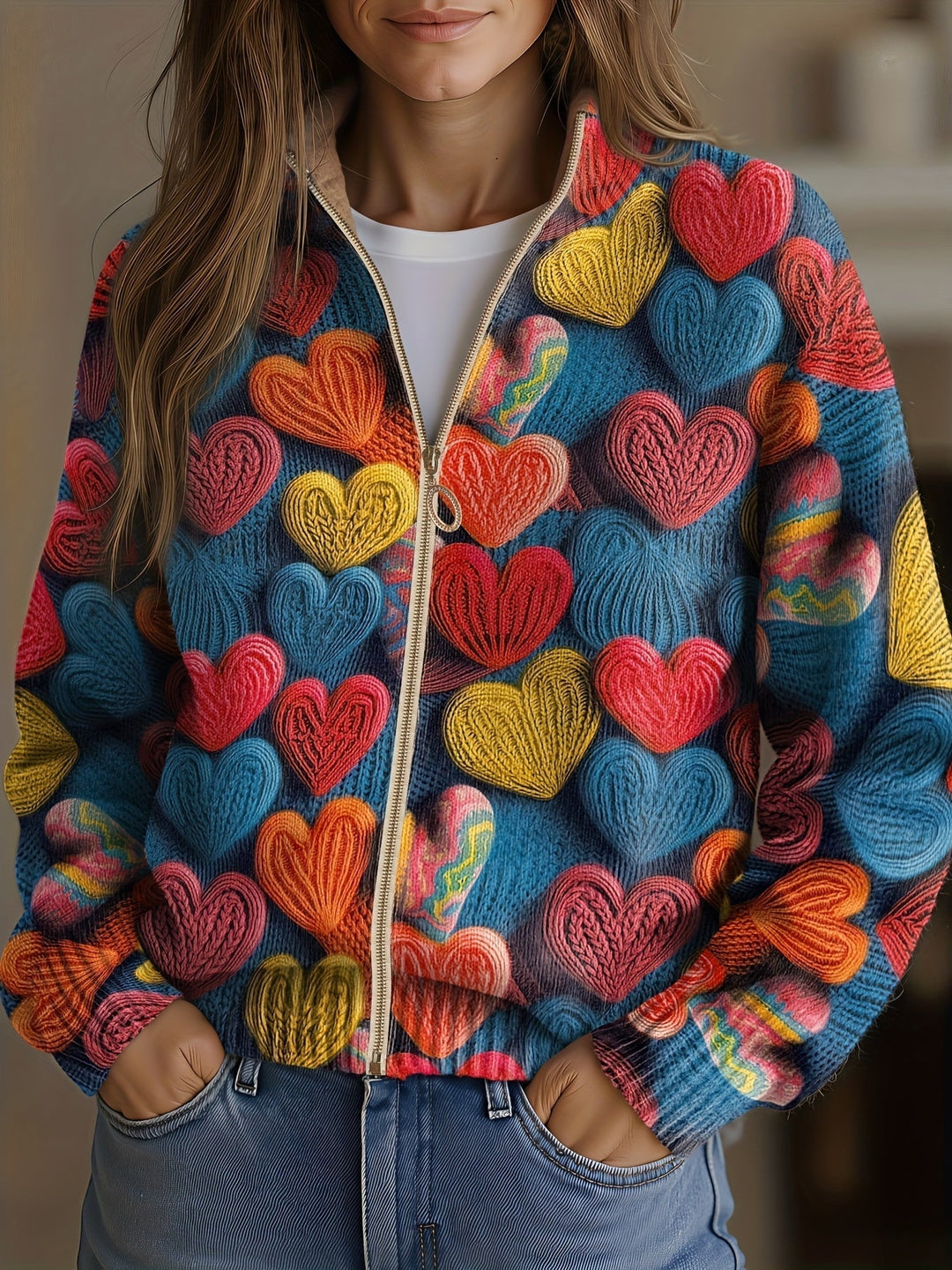 JOHANNA | MULTICOLOR TEXTURED KNIT CARDIGAN FOR WOMEN