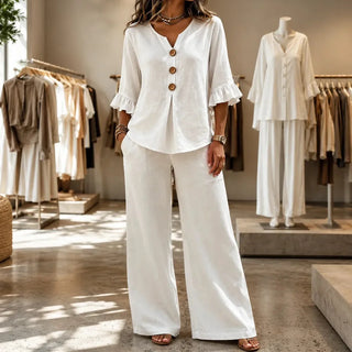 LUNAVIA | TWO-PIECE RUFFLE SLEEVES SET FOR WOMEN