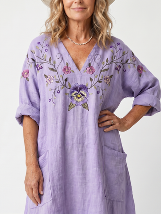 TAVI | FLORAL OVERSIZED MIDI DRESS FOR WOMEN