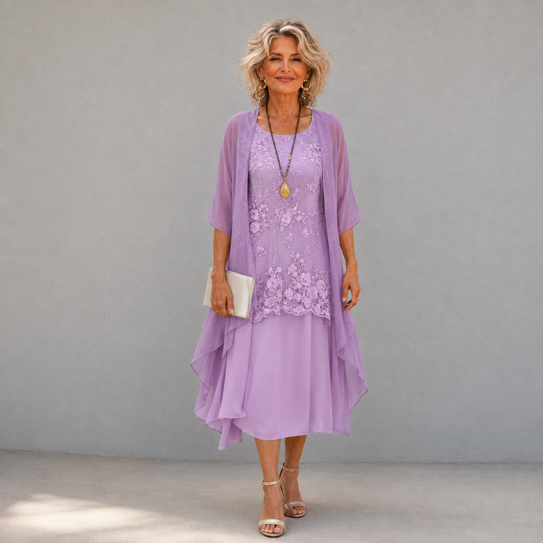 AURELIE | CHIFFON TWO-PIECE DRESS FOR WOMEN