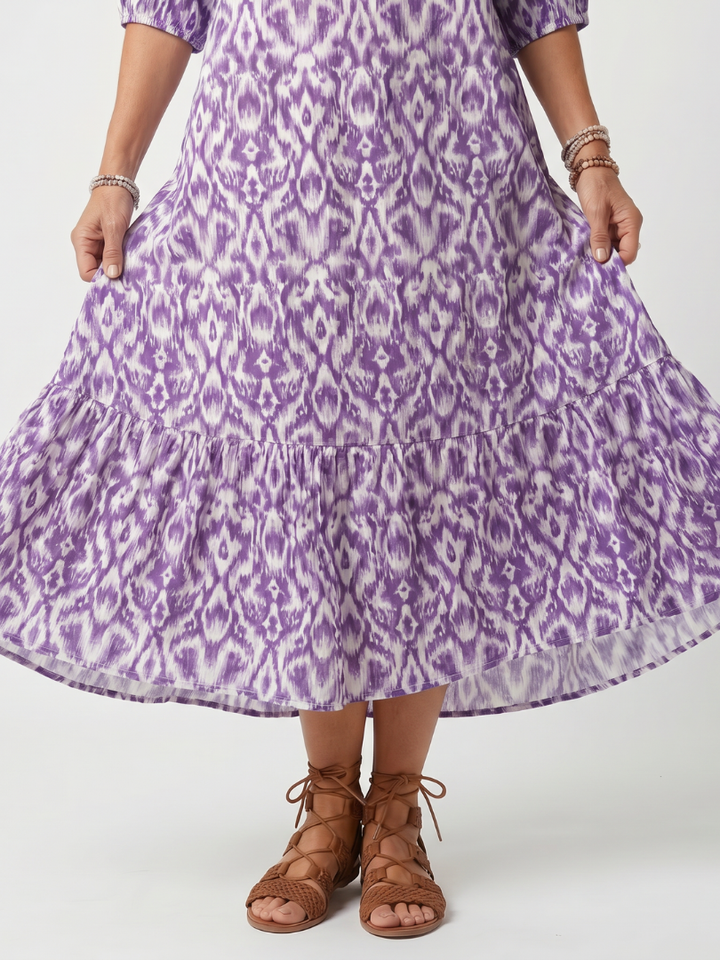 PENELOPE | PRINTED TASSEL MIDI DRESS FOR WOMEN