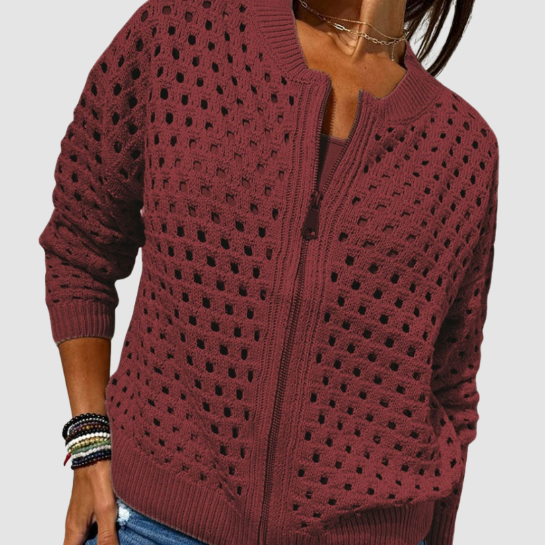 GRACE | KNITTED ZIPPER CARDIGAN FOR WOMEN