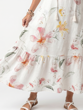 NOA | FLORAL TIERED MIDI DRESS FOR WOMEN