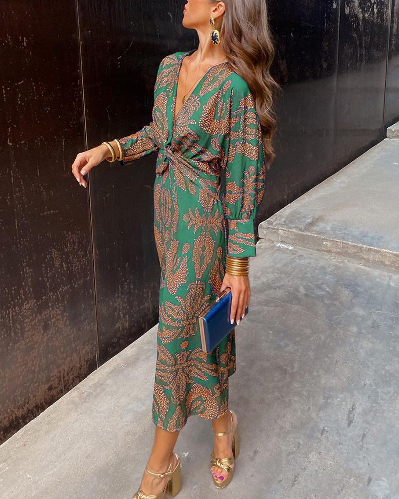 LUCIENNE | PRINTED MIDI DRESS FOR WOMEN