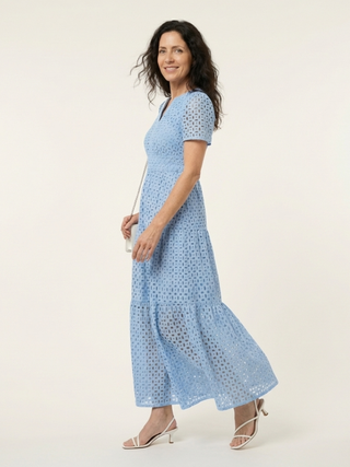 BRIELLE | NECK SLEEVE TIERED DRESS FOR WOMEN