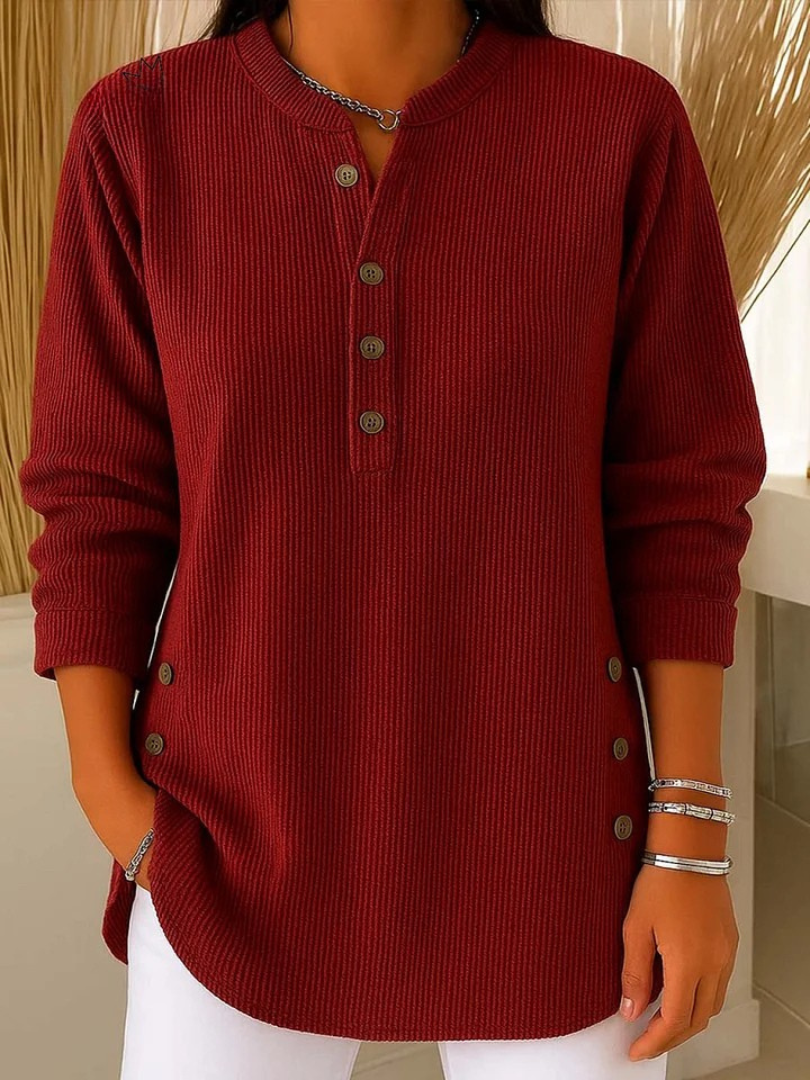INGRID | BUTTON HENLEY TUNIC FOR WOMEN
