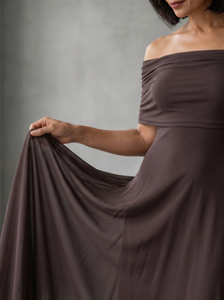 JUNE | OFF DRAPED MIDI DRESS FOR WOMEN