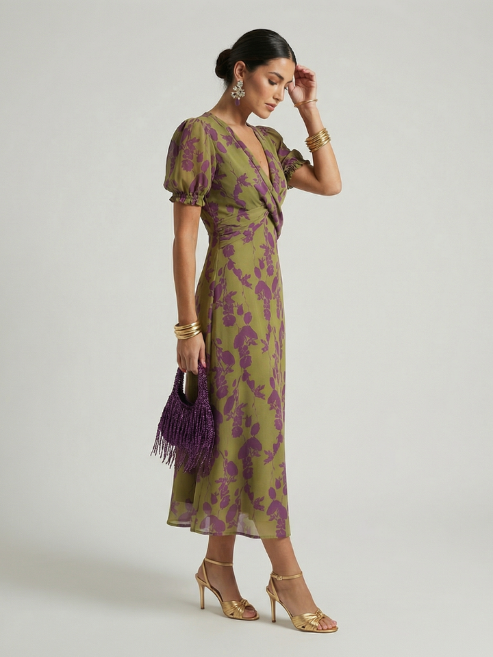 VIREL | RELAXED FLORAL MIDI DRESS FOR WOMEN