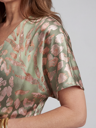 LORRAINE | ABSTRACT NECK MIDI DRESS FOR WOMEN