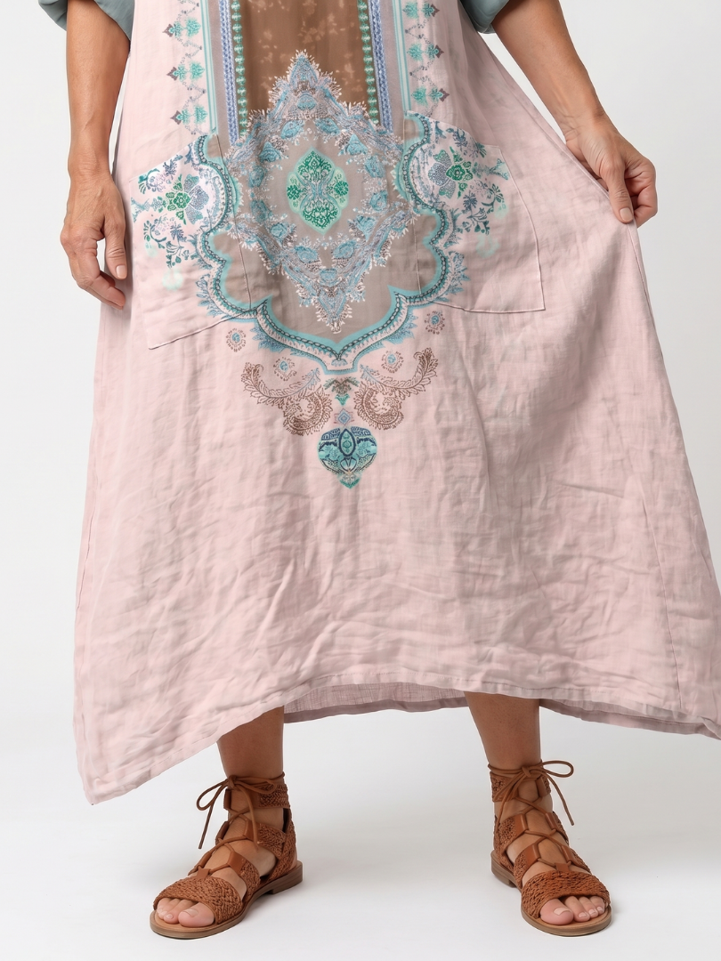 KENZA | PANEL RELAXED MIDI DRESS FOR WOMEN