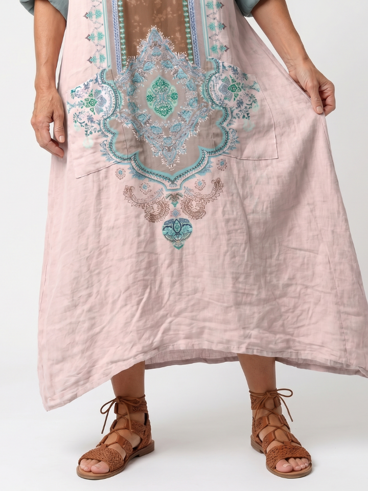KENZA | PANEL RELAXED MIDI DRESS FOR WOMEN