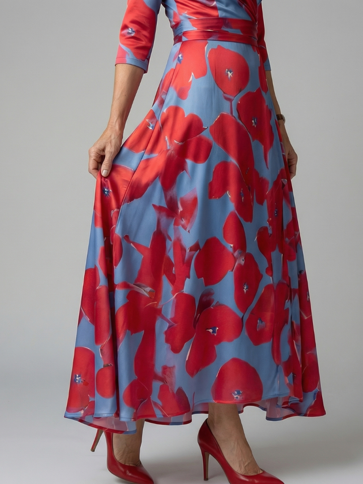 ILONA | FLORAL WRAP MAXI DRESS FOR WOMEN