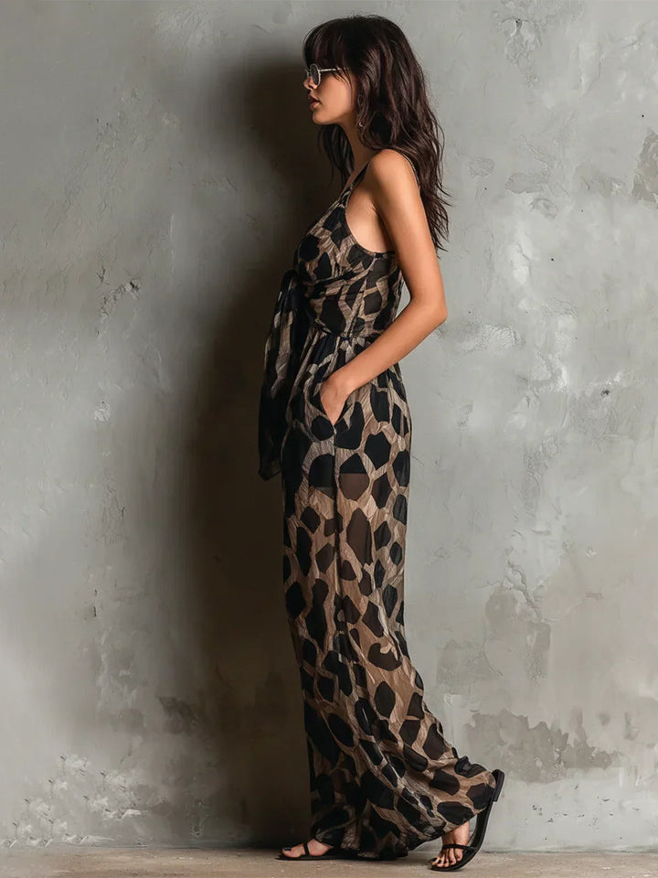 CONSTANCE | LEOPARD PRINT WIDE-LEG JUMPSUIT FOR WOMEN