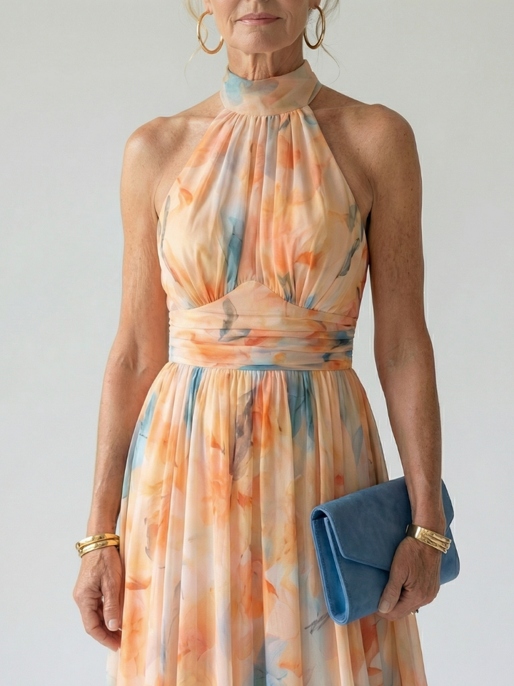 BLANKA | SOFT HALTER MIDI DRESS FOR WOMEN