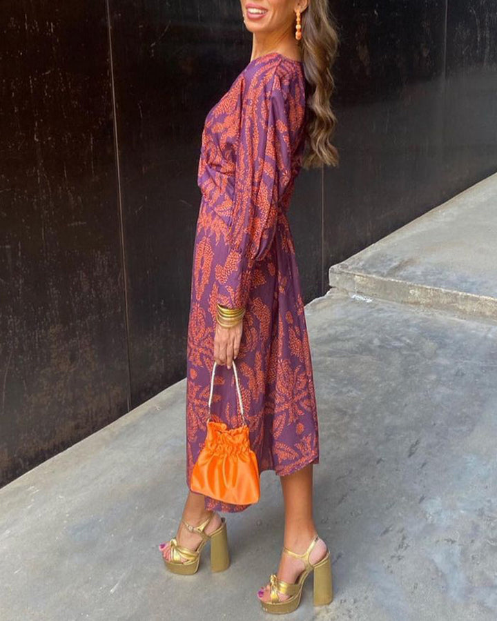 LUCIENNE | PRINTED MIDI DRESS FOR WOMEN