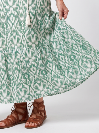 ILARA | PATTERN NECK MIDI DRESS FOR WOMEN