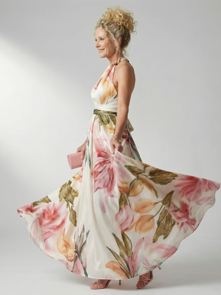 AMIEL | LIGHT FLORAL MAXI DRESS FOR WOMEN