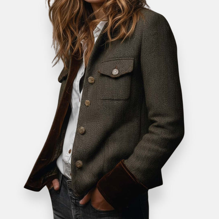 GERALDINE | TWEED VELVET JACKET FOR WOMEN
