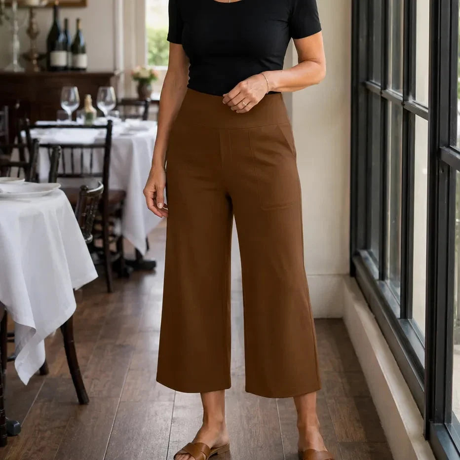 EVERALYN | HIGH-WAISTED STRETCH CROPPED TROUSERS FOR WOMEN