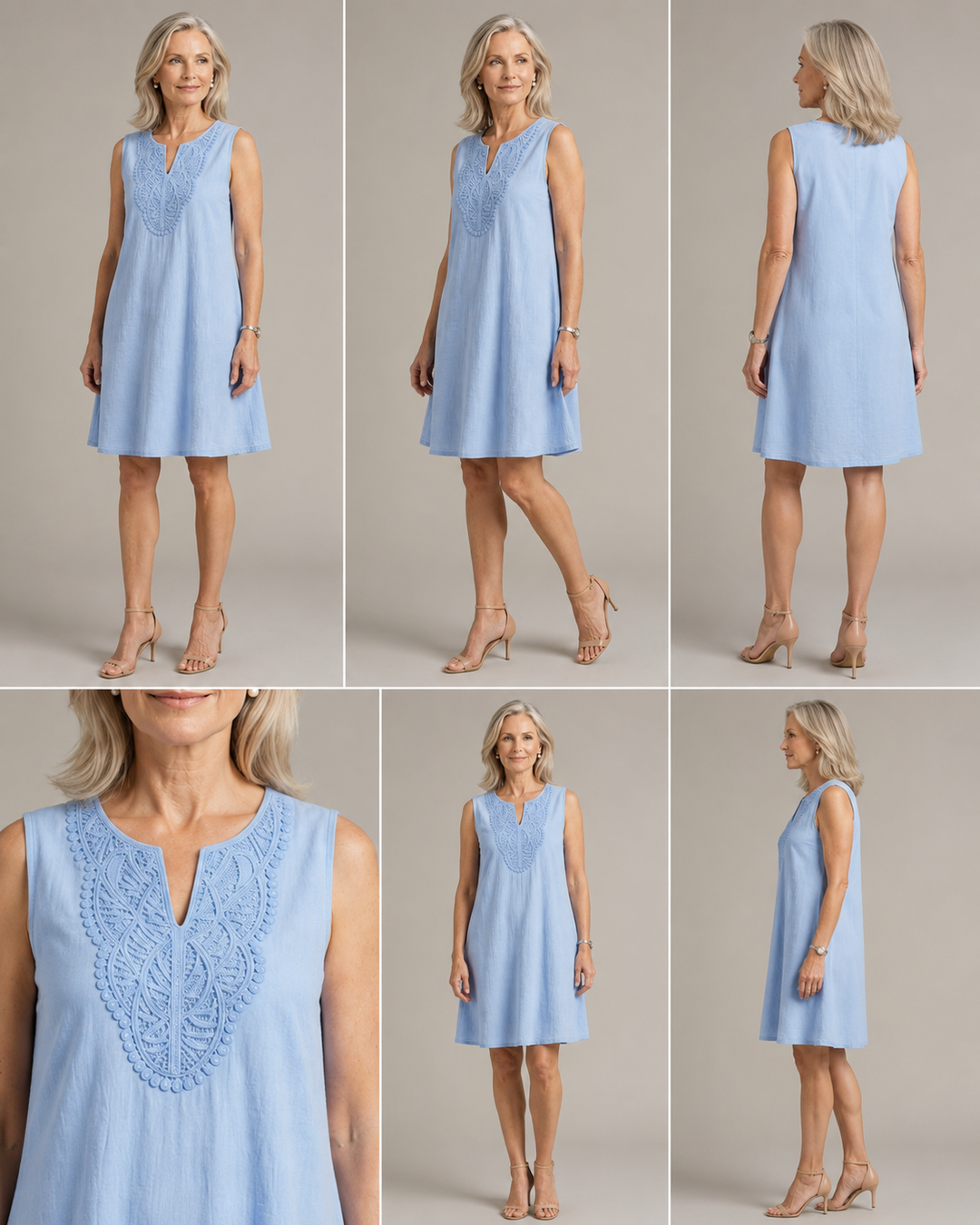 MILA | EMBROIDERED SLEEVELESS SUMMER DRESS FOR WOMEN