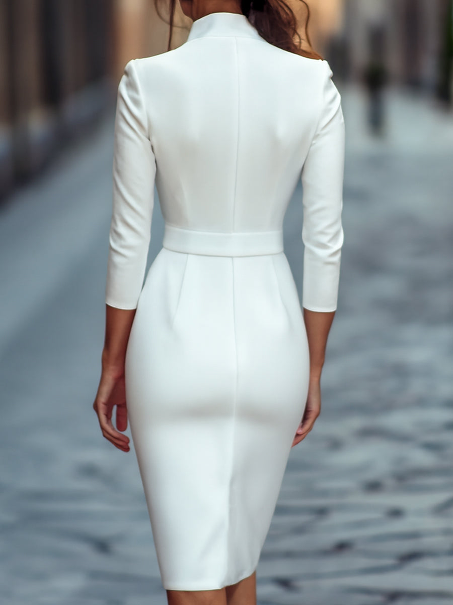 FRIDA | BELTED WRAP MIDI DRESS FOR WOMEN