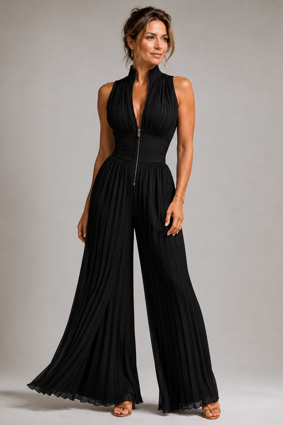 DJONI | PLEATED HALTER JUMPSUIT FOR WOMEN